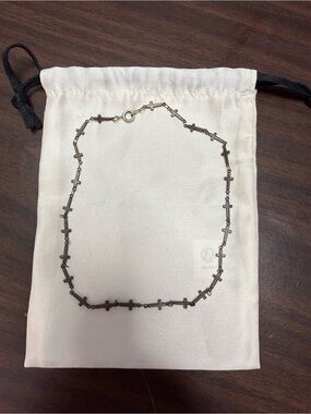 Cross Link Necklace in Antique Silver